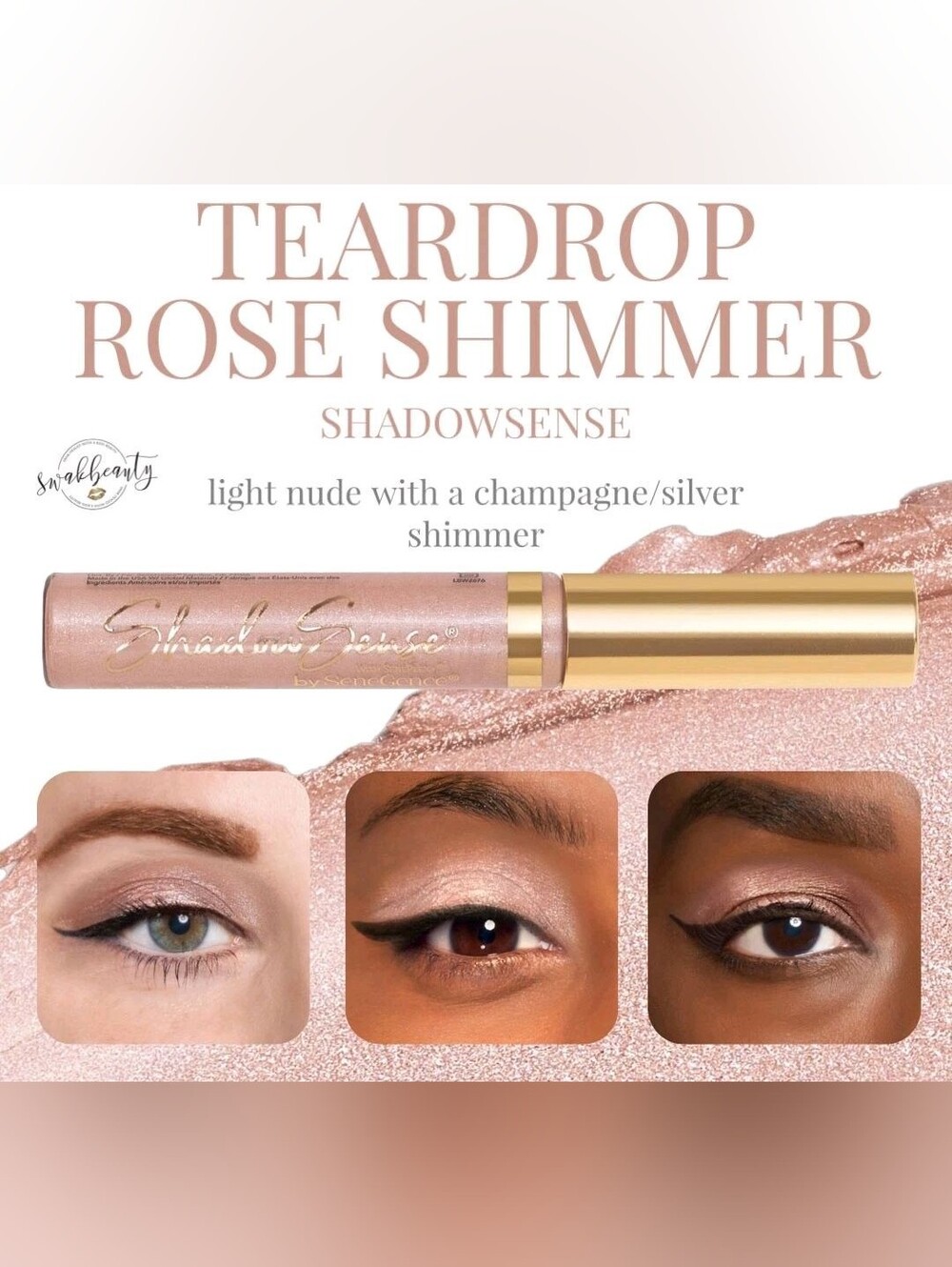 ShadowSense Long Lasting Eyeshadow, Teardrop Rose Shimmer